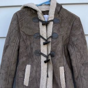 DELIA's Faux Suede & Shearling toggle button coat  Like new Condition